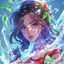 工口游戏玩家碎冰之夏的头像图片，清凉夏日插画风格